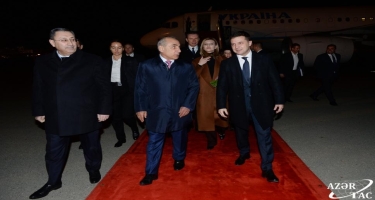 Ukrayna Prezidenti Vladimir Zelenski Azərbaycana rəsmi səfərə gəlib (FOTO)