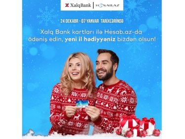 Hesab.az-da Xalq Bank kartı ilə ödənişlər qazandırır!