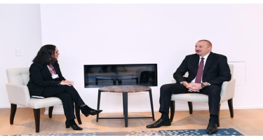 Prezident İlham Əliyev “Swiss Re” şirkətinin ictimaiyyətlə əlaqələr üzrə sədri Veronika Skotti ilə görüşüb (FOTO)