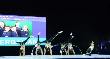 Azərbaycan komandası aerobika gimnastikası üzrə Avropa çempionatında gənclər arasında aero-dans proqramında finala çıxıb