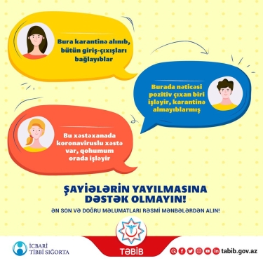 TƏBİB əhaliyə müraciət etdi: Şayiələrin yayılmasına dəstək olmayın