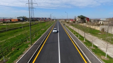 Abşeronda nəqliyyat axınına müsbət təsir edən yol yenidən quruldu (FOTO)