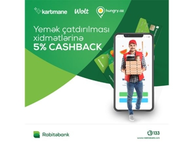 Yeməyinizi sifariş edin, Kartmane ilə ödəyin və 5% cashback qazanın!