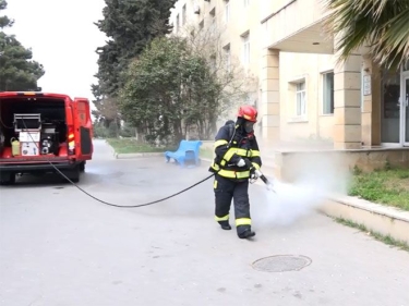 FHN dezinfeksiya işlərini davam etdirir (VİDEO)