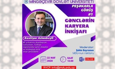 Mingəçevir Dövlət Universitetinin “Peşəkarla görüş” layihəsinin ilk qonağı Bəxtiyar Aslanbəyli olub (FOTO)