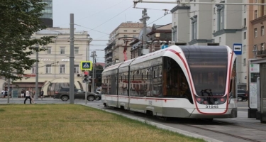 Moskvada tramvay yollarının altında torpaq çökdü