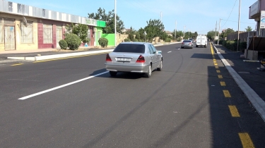 Saray qəsəbəsinin mərkəzi yolu təmir edilib (FOTO)